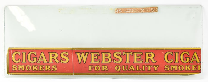 VICTORIAN WEBSTER CIGAR WINDOW DISPLAY ADVERTISEMENT