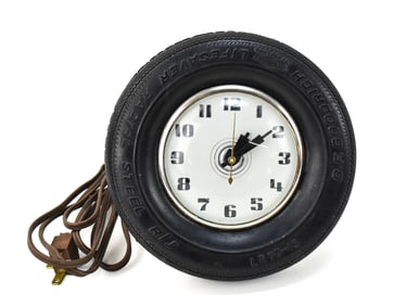 B.F. GOODRICH RUBBER TIRE ADVERTISEMENT FREE STANDING CLOCK