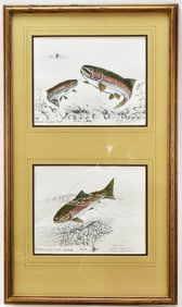 GEORGE DAVIS 'RAINBOW TROUT' WATERCOLOR LITHOGRAPHS