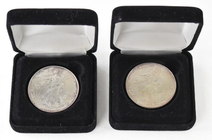 PAIR OF 1993 1 TROY OZ. SILVER EAGLES
