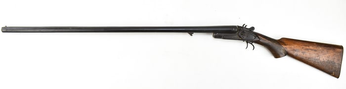 T. BARKER BELGIAN HAMMER DOUBLE BARREL 12 GAUGE SHOTGUN