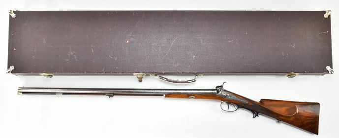 C. SCHMIDT IN HAYNAU MUZZLE-LOADING ENGRAVED DAMASCUS TWIST SHOTGUN