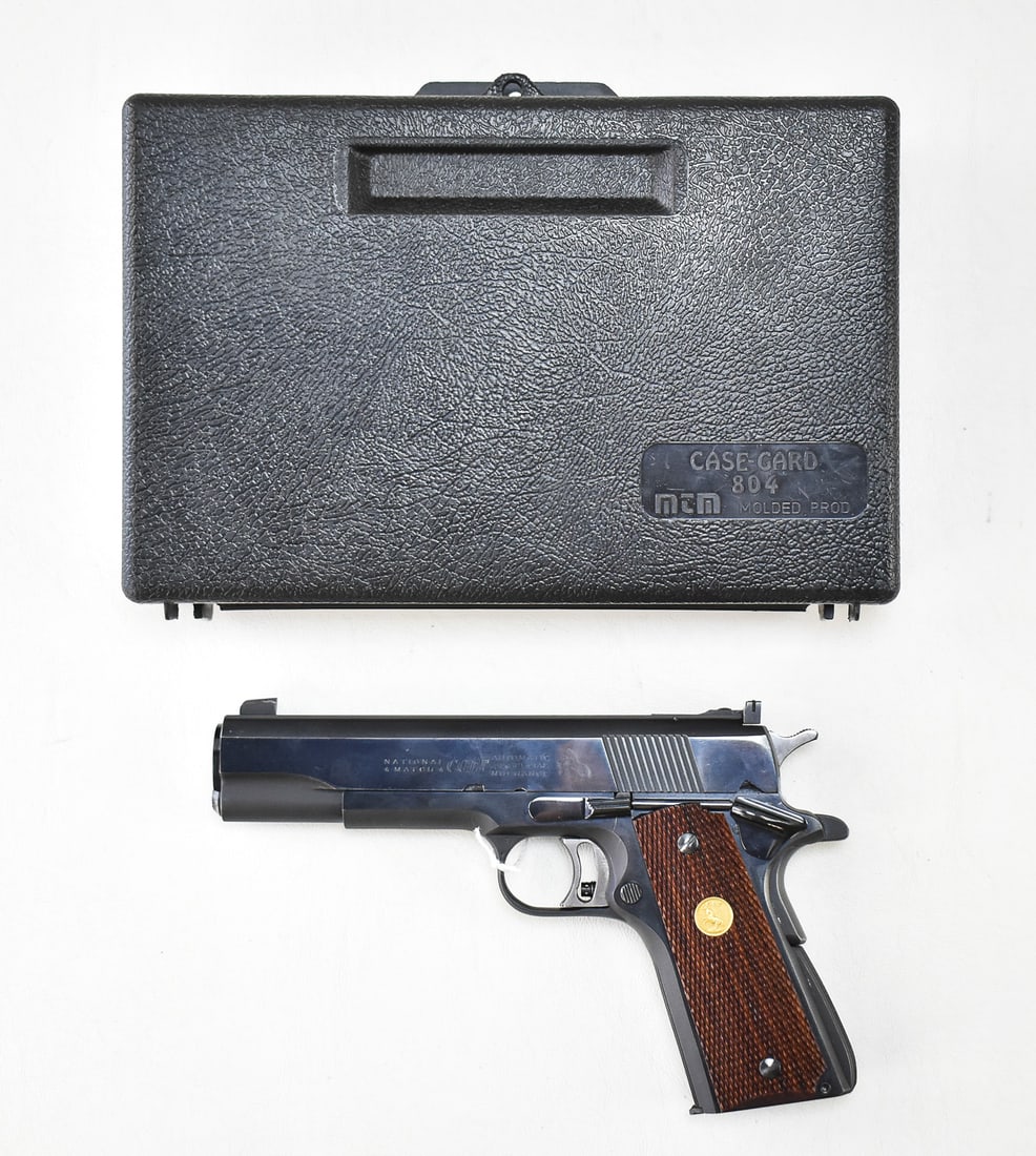 COLT NATIONAL MATCH MID RANGE 1911 IN .38 SPECIAL: A Colt National Match Mid-Range model 1911 chambered in .38 special, serial number 2634-MR.