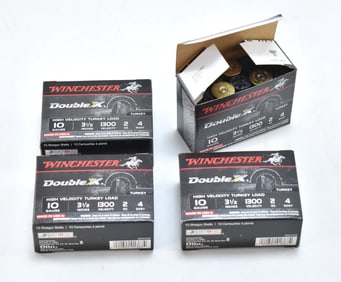 FOUR BOXES OF 10 WINCHESTER DOUBLE X TURKEY 10 GAUGE LOADS