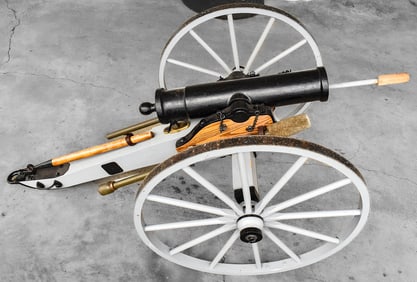M1841 FULL-SCALE CIVIL WAR HOWITZER ARTILLERY CANNON ON WAGON REPLICA