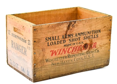 VINTAGE WINCHESTER 12 GAUGE SHOTSHELL GENERAL STORE CRATE OR TOTE
