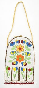 NORTHWEST COAST TLINGIT DEER HIDE BEADED OCTOPUS BAG
