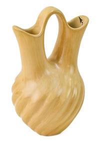 JUANITA FRAGUA JEMEZ PUEBLO SIGNED REDWARE POTTERY WEDDING VASE