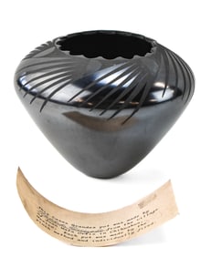 MATILDE DE QUEZADA SIGNED JUAN MATA ORITIZ PUEBLO CASAS GRANDES BLACKWARE POT