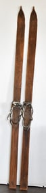 VINTAGE HARVEY E. DODDS WOODEN DOWNHILL SKIS