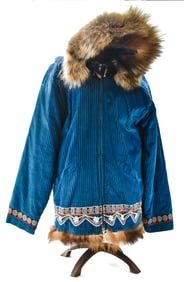VINTAGE ALASKAN FUR & VELVET PARKA