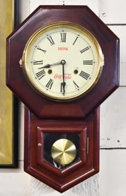BROWN ORIGINAL COCA COLA ADVERTISING CHERRY WALL CLOCK