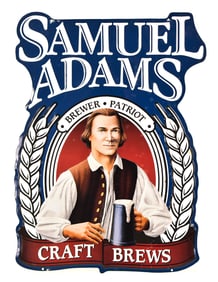 SAMUEL ADAMS BEER METAL ADVERTISING SIGN
