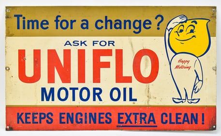 UNIFLO MOTOR OIL METAL ADVERTISING SIGN