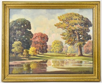 CLYDE LEON KELLER 'SERENITY' EXHIBITED OIL PAINTING