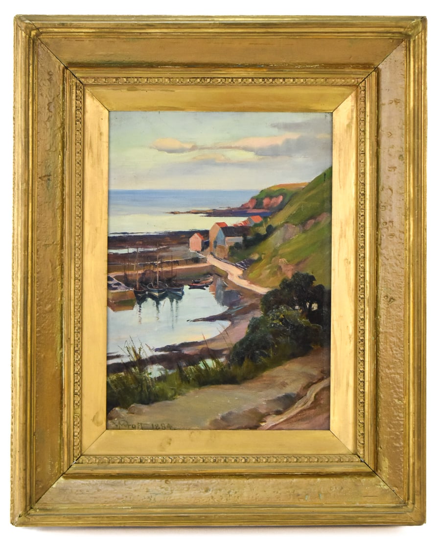 WILLIAM PRATT 'ST. ABBS, SCOTLAND' OIL PAINTING (1 of 5)