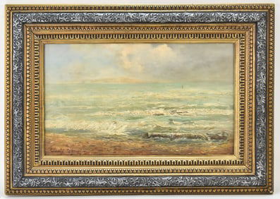 GRANVILLE REDMOND 'CATALINA ISLAND FROM LONG BEACH, CA' OIL PAINTING
