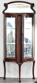 FRENCH MAHOGANY DEMILUNE VITRINE, 19TH CENTURY