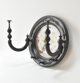 VICTORIAN BEADWORK AND EMBROIDERY EBONIZED HAT RACK