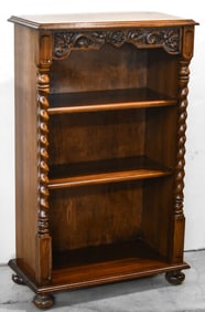 FRENCH LOUIS XIII MAHOGANY FOOTED BOOKCASE