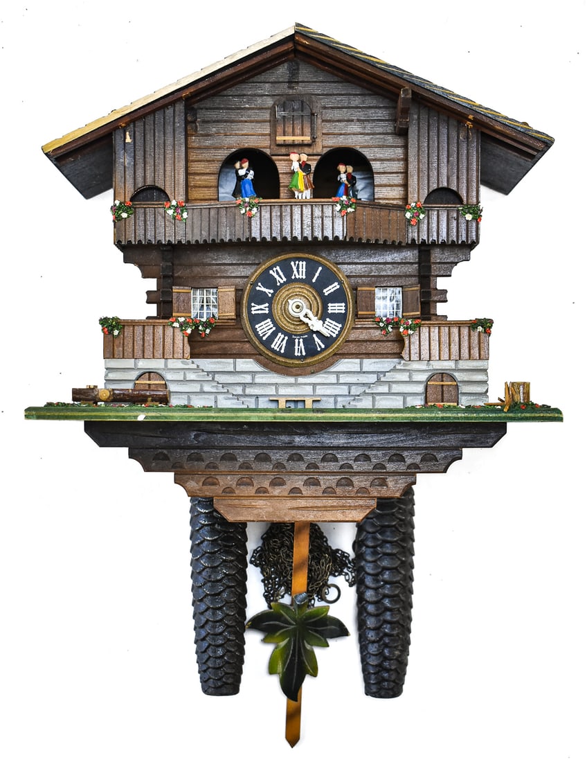 VINTAGE SCHATZ SWISS MUSICAL 8-DAY CUCKOO CLOCK (1 of 2)