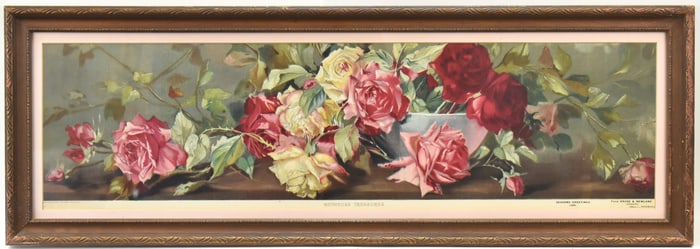 'HOTHOUSE TREASURES' ROSE BOUQUET LITHOGRAPH