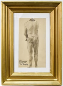 EDWARD BURNS QUIGLEY 'LIFE' NUDE GRAPHITE ON PAPER
