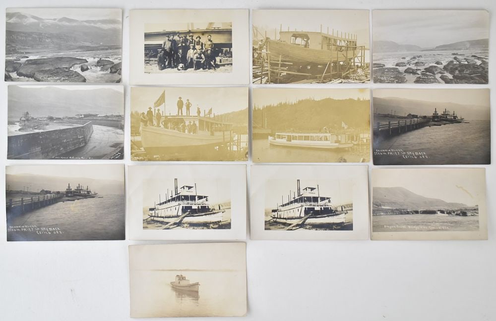 THIRTEEN REAL PHOTO POSTCARDS OF CELILO FALLS, CIRCA EARLY 1900s