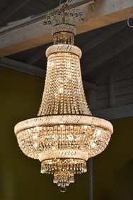 SWAROVSKI CRYSTAL FRENCH EMPIRE TIERED CHANDELIER