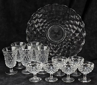 FOSTORIA 'AMERICAN' GOBLETS, SHERBETS, AND SERVING PLATTER - CASA FOR CHILDREN CHARITY LOT