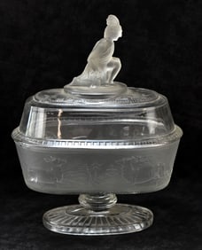 GILLINDER & SONS EAPG 'WESTWARD HO!' FOOTED COMPOTE