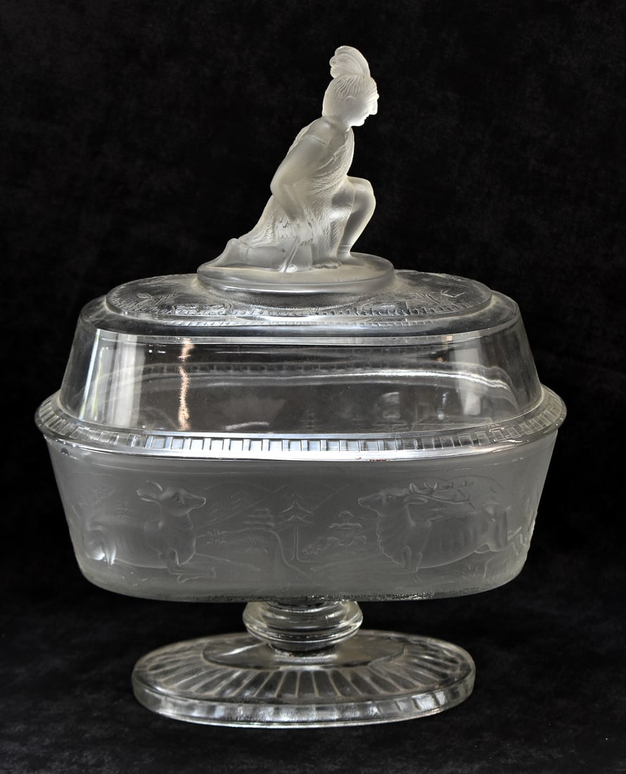 GILLINDER & SONS EAPG 'WESTWARD HO!' FOOTED COMPOTE (1 of 3)