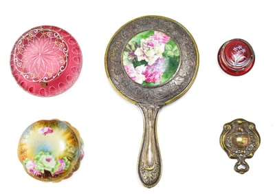 ASSORTED ANTIQUE VANITY ITEMS