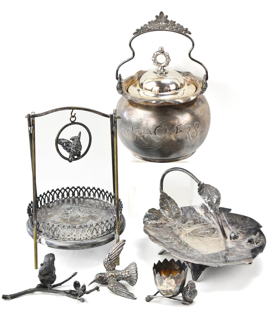 ASSORTED VICTORIAN SILVERPLATE SERVING ITEMS (1 of 4)