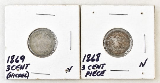PAIR OF 3-CENT NICKELS