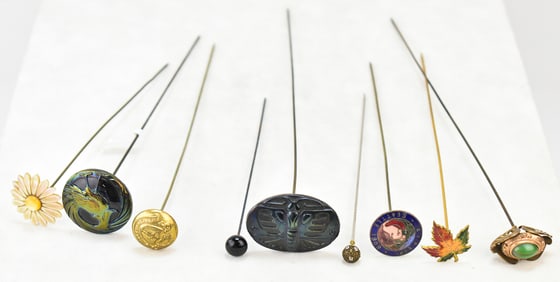ASSORTMENT OF 9 LONG STICK PINS