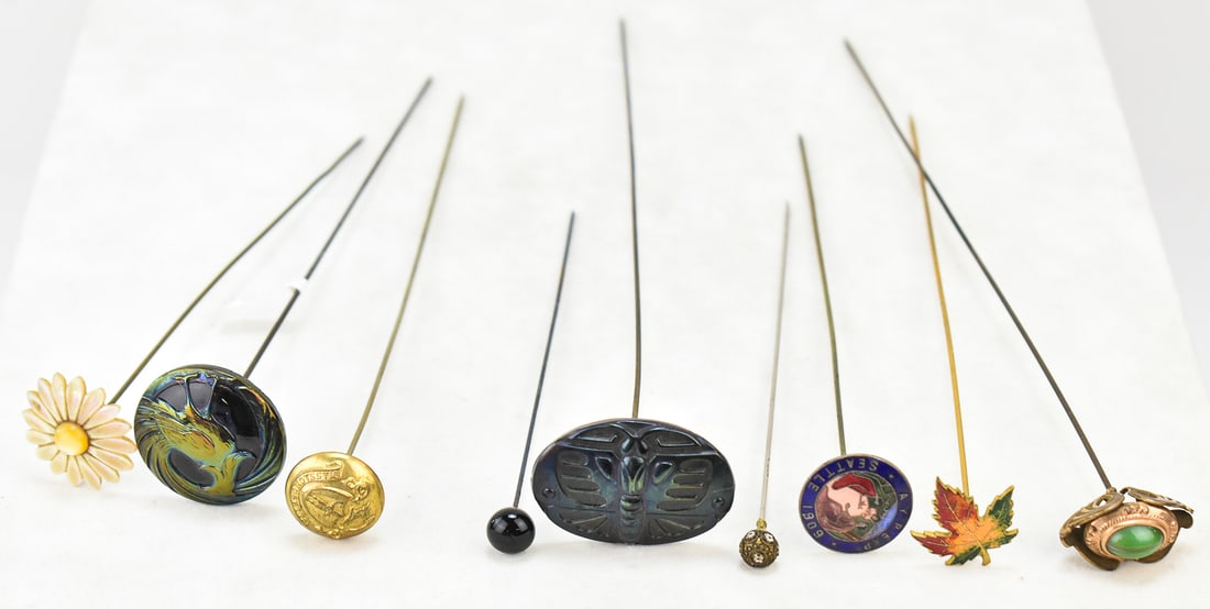 ASSORTMENT OF 9 LONG STICK PINS (1 of 4)