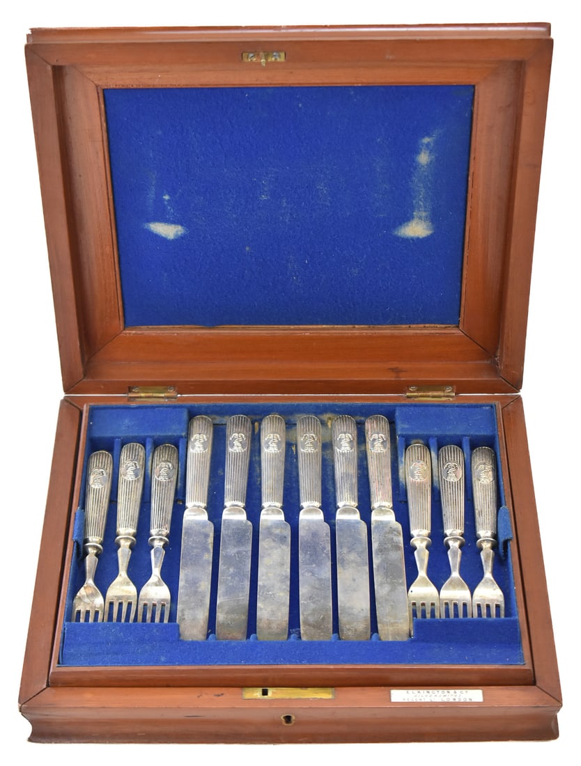 ELKINGTON ROYAL NAVAL SILVER PLATED FLATWARE SET (1 of 7)