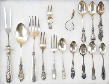 COLLECTION OF STERLING SILVER FORKS & SPOONS