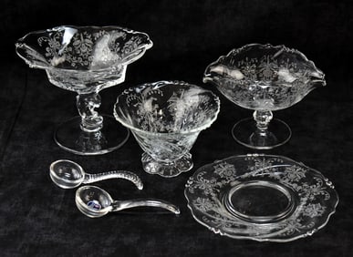HEISEY 'ORCHID' SERVING BOWLS & LADLES