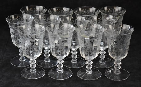 HEISEY 'ORCHID' WATER GOBLETS
