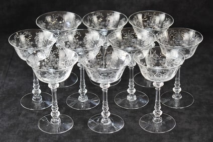 HEISEY 'ORCHID' CHAMPAGNE GLASSES