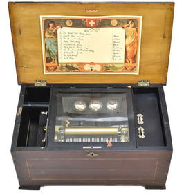 19TH C. SWISS CYLINDER MUSIC BOX