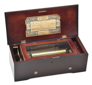 19TH C. SWISS CYLINDER MUSIC BOX