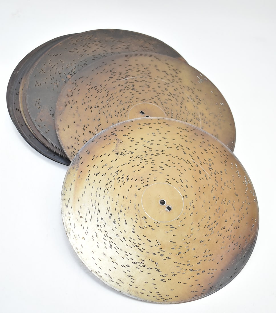 FIFTEEN SYMPHONION 11 7/8' MUSIC BOX DISCS (1 of 1)