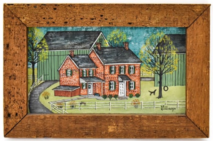 DOLORES HACKENBERGER 'AMISH HOMESTEAD' OIL PAINTING