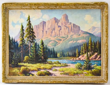 HARRY LEONARD LOPP 'CASTLE MOUNTAIN' OIL PAINTING
