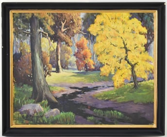 CYRUS JAMES FULTON AUTUMN LANDSCAPE OIL PAINTING
