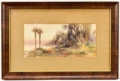 JR WILCOX 'FLORIDA MARSHLAND' WATERCOLOR