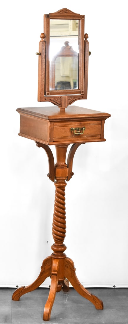 VICTORIAN OAK SHAVING STAND (1 of 4)
